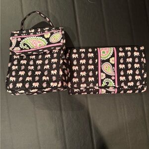 Vera Bradley  Pink Elephant Pattern lunchbox and CD/DVD case